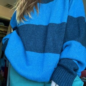 BEST OFFER Navy and blue stripped vintage sweater crew neck XXL